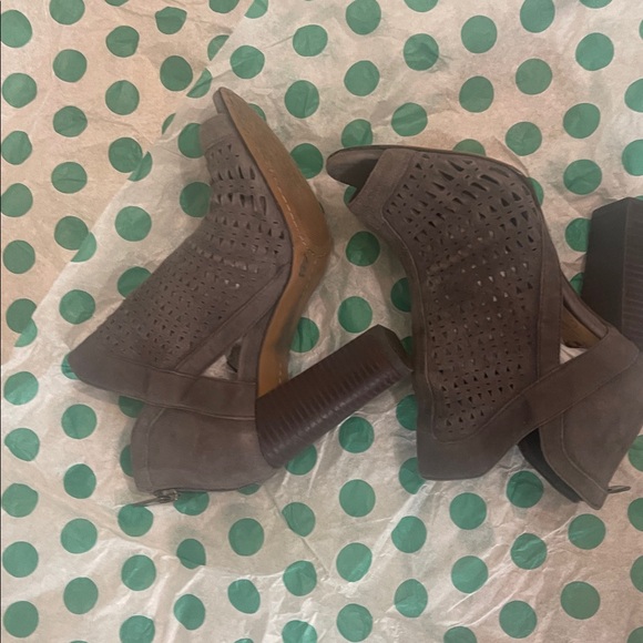 Vince Camuto Charcoal Peep-Toe Ankle Booties - Picture 5 of 8
